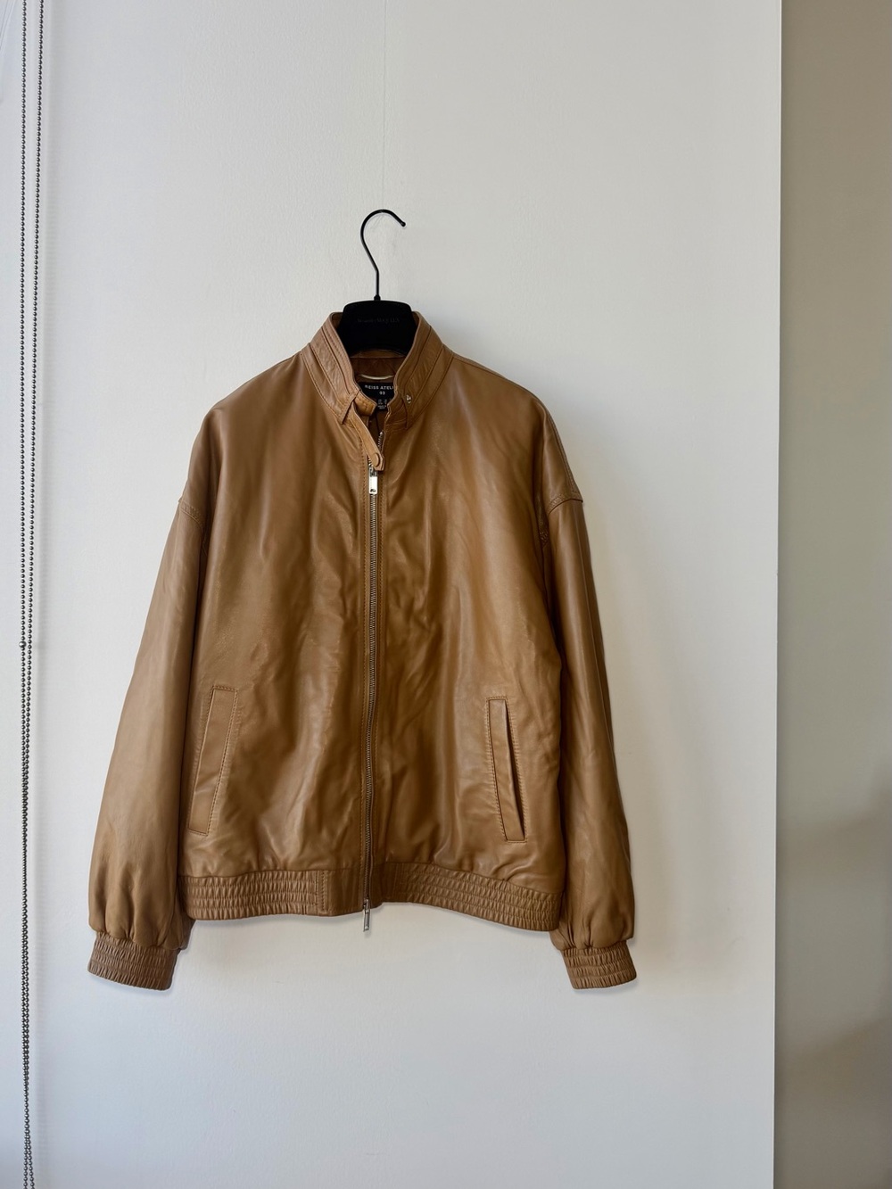 Reiss Tan Dru Atelier Leather
Latched-Collar Bomber Jacket - Picture 3 of 11